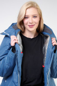 Оптом Куртка горнолыжная женская большого размера голубого цвета 21982Gl, фото 9