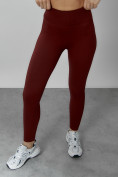 Оптом Спортивный костюм для фитнеса женский бордового цвета 20006Bo, фото 15