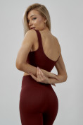 Оптом Спортивный костюм для фитнеса женский бордового цвета 20006Bo, фото 19