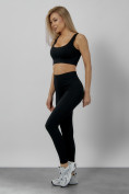 Оптом Спортивный костюм для фитнеса женский черного цвета 20006Ch в Ростове-на-Дону, фото 3