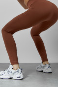 Оптом Спортивный костюм для фитнеса женский коричневого цвета 20006K в Сочи, фото 14