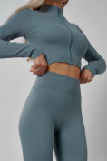 Оптом Спортивный костюм для фитнеса женский бирюзового цвета 20007Br в Баку, фото 18
