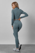 Оптом Спортивный костюм для фитнеса женский бирюзового цвета 20007Br, фото 5