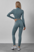 Оптом Спортивный костюм для фитнеса женский бирюзового цвета 20007Br в Ижевск, фото 6