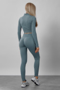 Оптом Спортивный костюм для фитнеса женский бирюзового цвета 20007Br в Уфе, фото 7