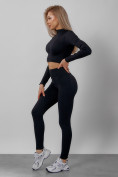 Оптом Спортивный костюм для фитнеса женский черного цвета 20007Ch в Сочи, фото 10