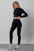 Оптом Спортивный костюм для фитнеса женский черного цвета 20007Ch в Астане, фото 15