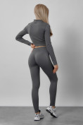 Оптом Спортивный костюм для фитнеса женский темно-серого цвета 20007TC, фото 15