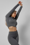 Оптом Спортивный костюм для фитнеса женский темно-серого цвета 20007TC в Саратове, фото 18