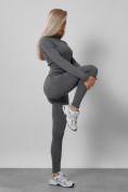 Оптом Спортивный костюм для фитнеса женский темно-серого цвета 20007TC в Новосибирске, фото 3