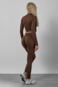 Оптом Спортивный костюм для фитнеса женский темно-коричневого цвета 20007TK в Краснодаре, фото 11