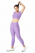 Оптом Костюм для фитнеса женский фиолетового цвета 2001F