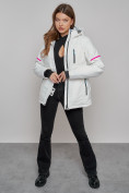 Оптом Горнолыжная куртка женская зимняя белого цвета 2002Bl в Казани, фото 15