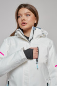 Оптом Горнолыжная куртка женская зимняя белого цвета 2002Bl в Казани, фото 6