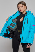 Оптом Горнолыжная куртка женская зимняя синего цвета 2002S в Казани, фото 9