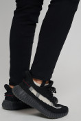 Оптом Cтрейчевые брюки утепленные женские черного цвета 2033Ch, фото 10