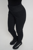 Оптом Cтрейчевые брюки утепленные женские черного цвета 2033Ch, фото 13