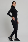 Оптом Cтрейчевые брюки утепленные женские черного цвета 2033Ch в Казани, фото 7