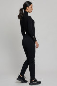 Оптом Cтрейчевые брюки утепленные женские черного цвета 2033Ch в Казани, фото 6
