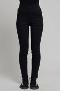 Оптом Cтрейчевые брюки утепленные женские черного цвета 2033Ch