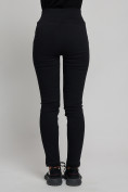 Оптом Cтрейчевые брюки утепленные женские черного цвета 2033Ch, фото 4