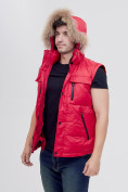 Оптом Куртка и безрукавка Valianly красного цвета 2064Kr в  Красноярске, фото 13