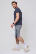 Оптом Летние шорты трикотажные мужские серого цвета 21005Sr в Сочи, фото 5