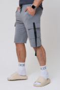 Оптом Летние шорты трикотажные мужские серого цвета 21005Sr в Уфе, фото 9