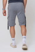 Оптом Летние шорты трикотажные мужские серого цвета 21005Sr в Сочи, фото 10
