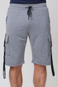 Оптом Летние шорты трикотажные мужские серого цвета 21005Sr в Сочи, фото 12
