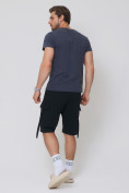Оптом Летние шорты трикотажные мужские черного цвета 21005Ch в Самаре, фото 8