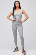 Оптом Спортивный костюм для фитнеса женский серого цвета 21106Sr в Самаре, фото 3