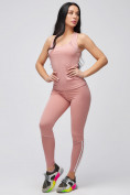 Оптом Спортивный костюм для фитнеса женский розового цвета 21106R в Санкт-Петербурге, фото 5