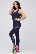 Оптом Спортивный костюм для фитнеса женский темно-синего цвета 21106TS, фото 2