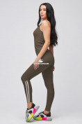Оптом Спортивный костюм для фитнеса женский цвета хаки 21106Kh в Сочи, фото 4