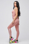 Оптом Спортивный костюм для фитнеса женский розового цвета 21106R в Омске, фото 6