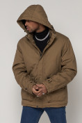 Оптом Куртка зимняя мужская классическая стеганная бежевого цвета 2107B в Казани, фото 10