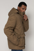 Оптом Куртка зимняя мужская классическая стеганная бежевого цвета 2107B в Екатеринбурге, фото 11