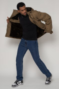 Оптом Куртка зимняя мужская классическая стеганная бежевого цвета 2107B в Екатеринбурге, фото 14