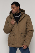 Оптом Куртка зимняя мужская классическая стеганная бежевого цвета 2107B в Казани, фото 15