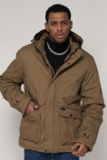 Оптом Куртка зимняя мужская классическая стеганная бежевого цвета 2107B в Казани, фото 6