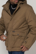 Оптом Куртка зимняя мужская классическая стеганная бежевого цвета 2107B в Казани, фото 7
