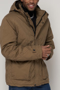 Оптом Куртка зимняя мужская классическая стеганная бежевого цвета 2107B в Казани, фото 8