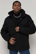 Оптом Куртка зимняя мужская классическая стеганная черного цвета 2107Ch в Екатеринбурге, фото 11
