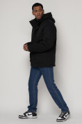 Оптом Куртка зимняя мужская классическая стеганная черного цвета 2107Ch в Екатеринбурге, фото 3