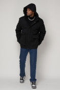 Оптом Куртка зимняя мужская классическая стеганная черного цвета 2107Ch в Екатеринбурге, фото 5