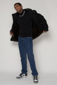 Оптом Куртка зимняя мужская классическая стеганная черного цвета 2107Ch в Екатеринбурге, фото 6