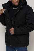 Оптом Куртка зимняя мужская классическая стеганная черного цвета 2107Ch в Екатеринбурге, фото 8
