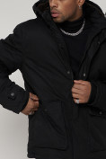 Оптом Куртка зимняя мужская классическая стеганная черного цвета 2107Ch в Екатеринбурге, фото 9