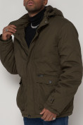 Оптом Куртка зимняя мужская классическая стеганная цвета хаки 2107Kh в Казани, фото 10